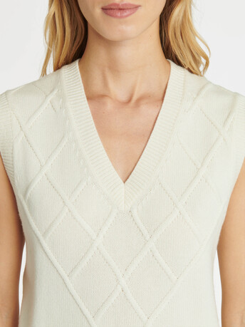 KNITTED TANK TOP - Off white