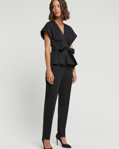Satin-poplin top