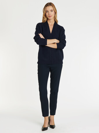 Cardigan en laine et cachemire - Marine