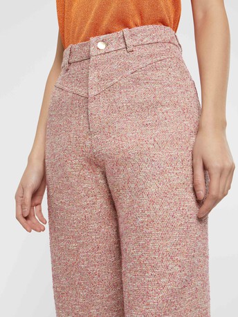 Pantalon carotte en tweed - multicolore