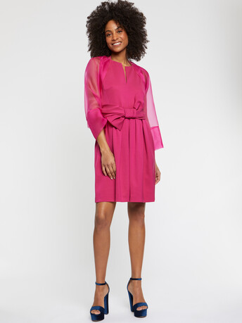 Veste ouverte transparente en organza - Fuchsia