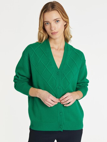 Cardigan en laine et cachemire - Emeraude