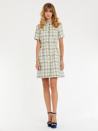 ROBE EN TWEED - Sauge