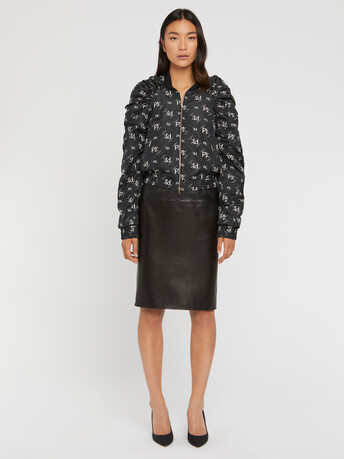 Veste en jacquard monogrammé - Noir / blanc casse