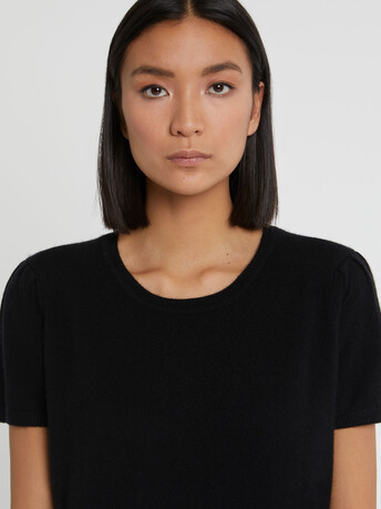 Pull manches courtes en cachemire - Noir
