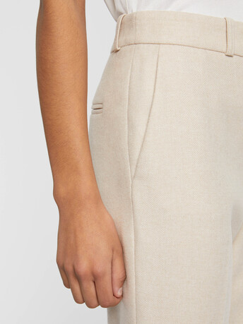 Flannel cigarette pants - Sand