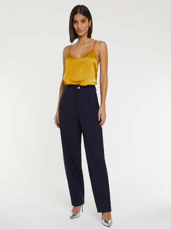 Pantalon carotte en maille Milano - Marine