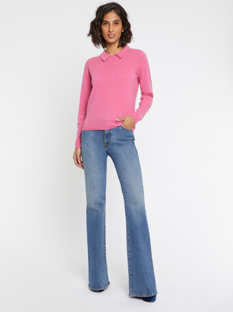 Pull polo en cachemire - Bubble gum