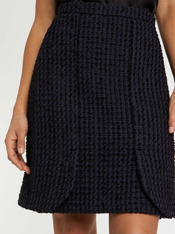 WOVEN SKIRT - Black / aqua