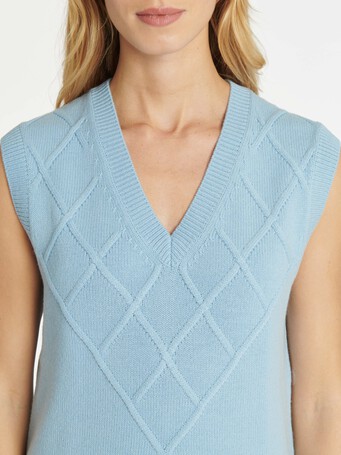 KNITTED TANK TOP - Glacier