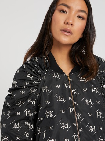 Veste en jacquard monogrammé - Noir / blanc casse