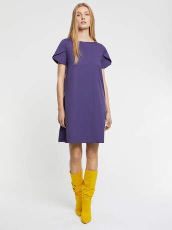 Robe courte trapèze en popeline de coton - Raisin
