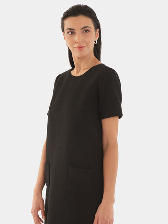 Robe en coton crêpé - Noir