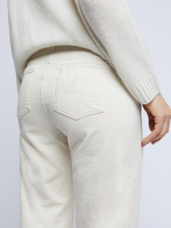 Flared stretch-cotton jeans - Off white