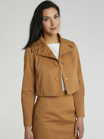 WOVEN SUIT JACKET - Noisette