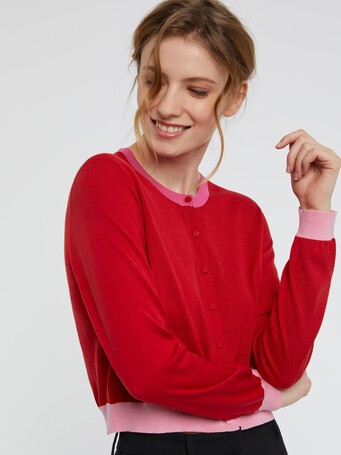 Silk-blend cardigan - Hibiscus/ bubble gum