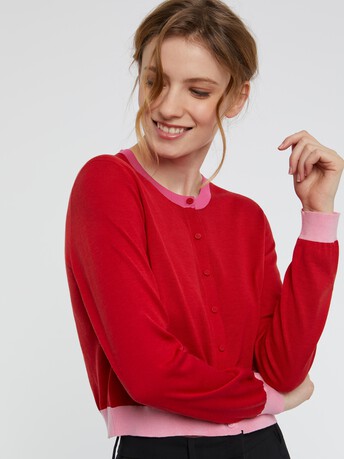 Cardigan en soie mélangée - Hibiscus/ bubble gum