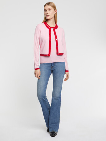 Wool and cashmere cardigan - Candy pink/ hibiscus