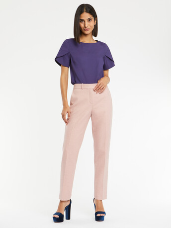 Top manches courtes en popeline de coton - Raisin