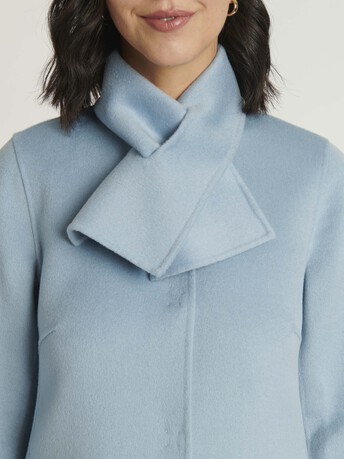 Manteau court double face en laine et cachemire - Glacier