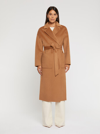 Manteau peignoir en laine et cachemire - Camel