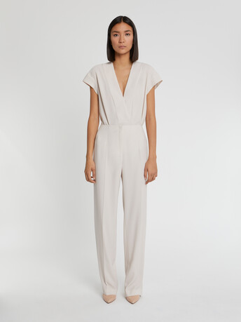 Pantalon fluide en crêpe envers satin - Coquille