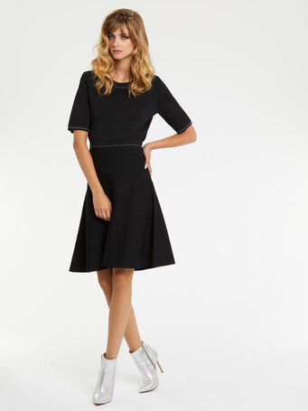 Pull en viscose milano - Noir / blanc casse
