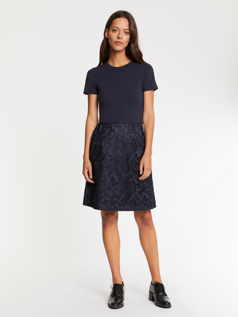 KNITTED DRESS - Navy blue