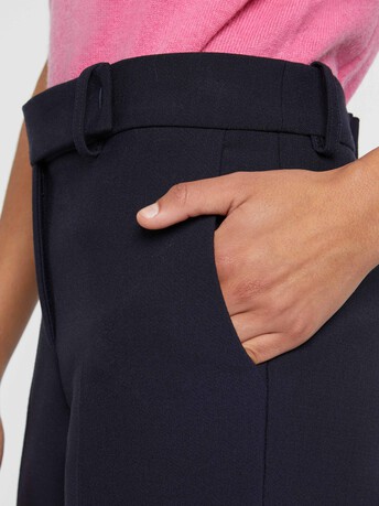 Pantalon cigarette en tricotine stretch - Marine