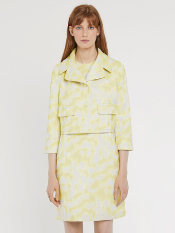 Cropped straight-cut jacquard jacket - Neon