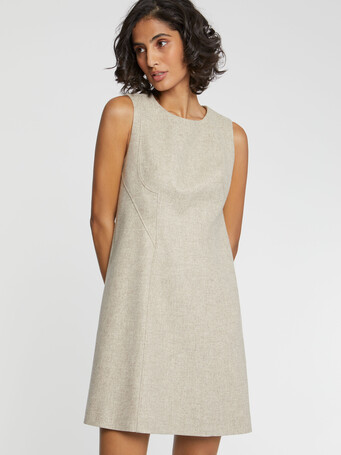 Robe courte en drap de laine - Sable