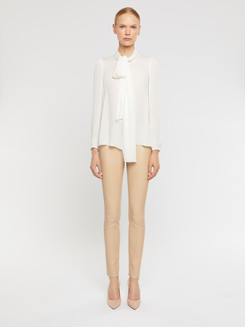 Stretch-charmeuse blouse - Off white