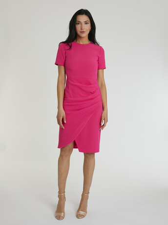 WOVEN DRESS - Rose shocking