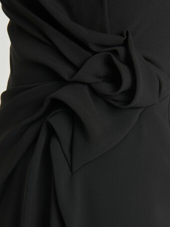 Robe en crêpe envers satin - Noir