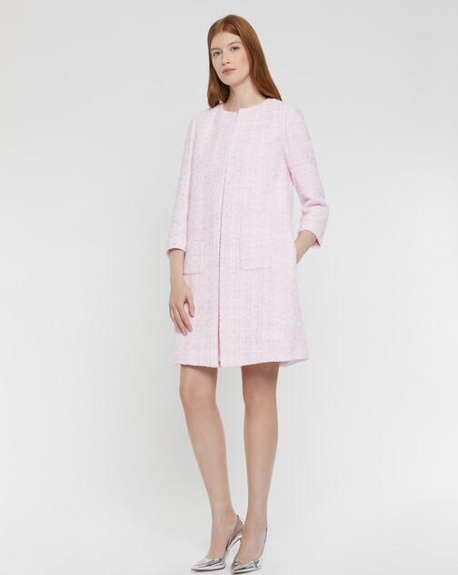 Ribbon-tweed coat