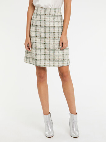 JUPE  EN TWEED - Sauge