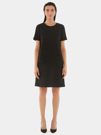 Robe en coton crêpé - Noir