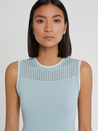 Robe patineuse en maille ajourée - Celadon