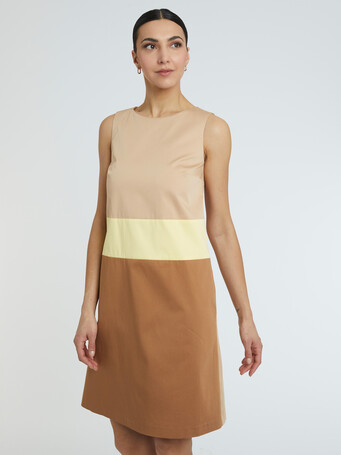 Robe courte en satin de coton stretch - multicolore