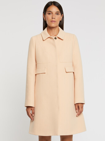 Double-wool crepe coat - Gingembre