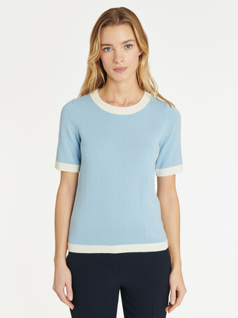 KNITTED SWEATER - Glacier / blanc casse