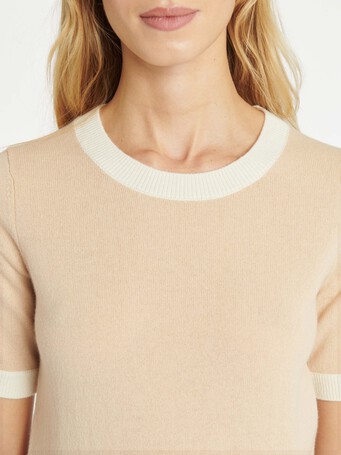 KNITTED SWEATER - Dune/blanc casse