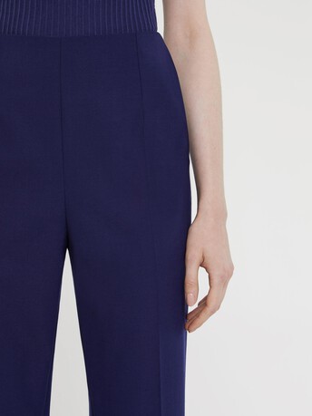 Pantalon cigarette en laine fine - Indigo