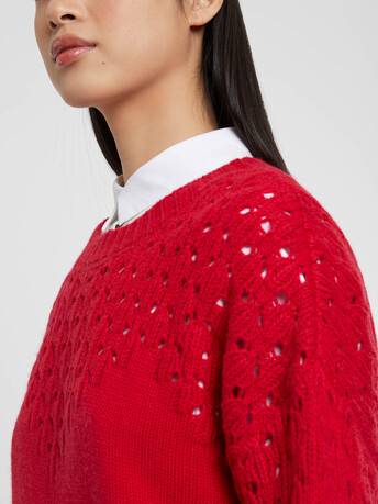 Wool and cashmere openwork sweater - Hibiscus