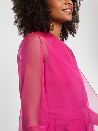 Veste ouverte transparente en organza - Fuchsia