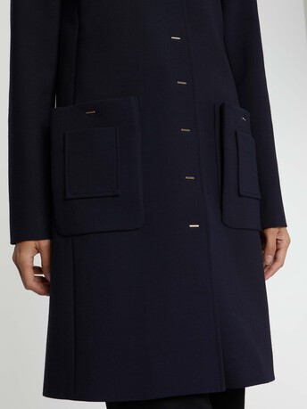 Manteau mi-long à poches - Marine