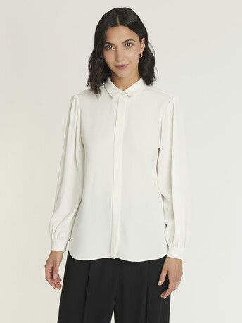Chemise en Crêpe envers satin - Blanc casse