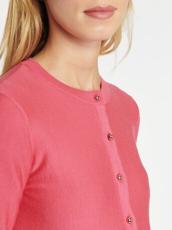 CARDIGAN - Pink / blanc casse