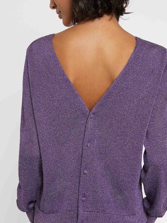 Lurex-knit sweater - Raisin
