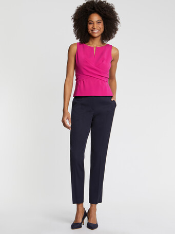 Top sans manches en crêpe envers satin - Fuchsia